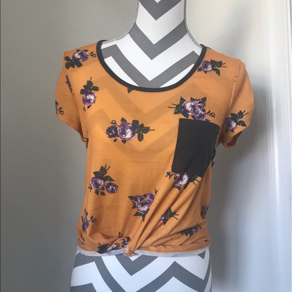 Orange purple gray t-shirt